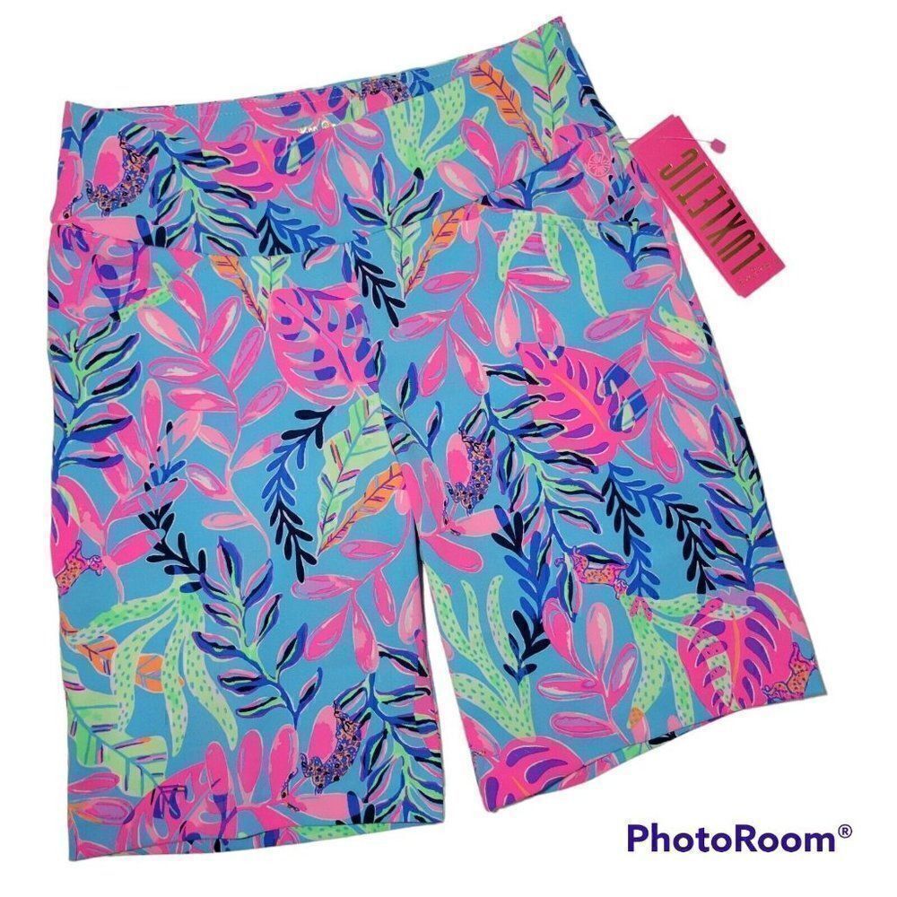 Lilly Pulitzer Reid Shorts Womens Size 0 XS UPF 50+ Luxletic Porto Blue Golf NWT